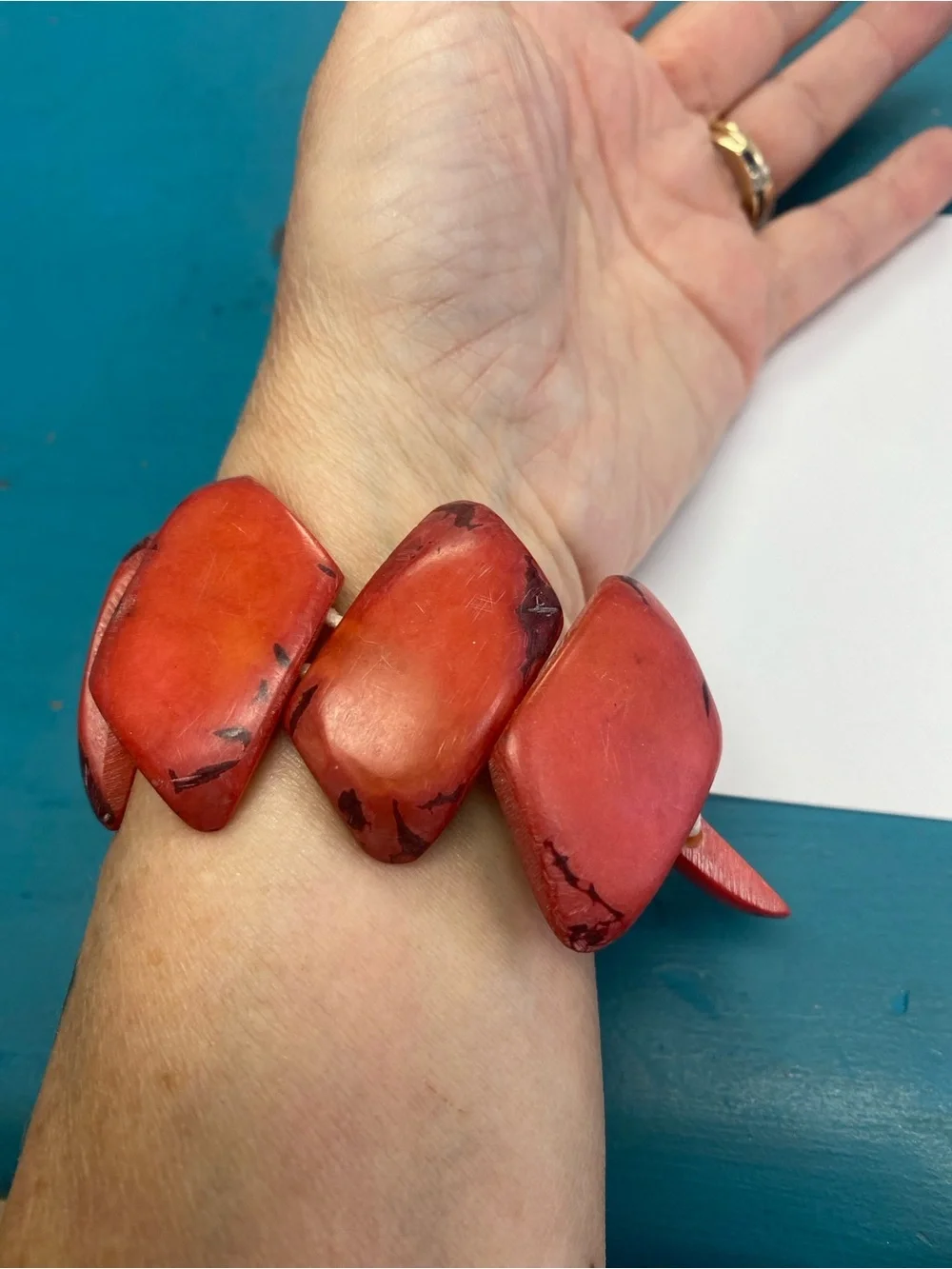 Vintage Red Fashion Stretch Bracelet - Unbranded